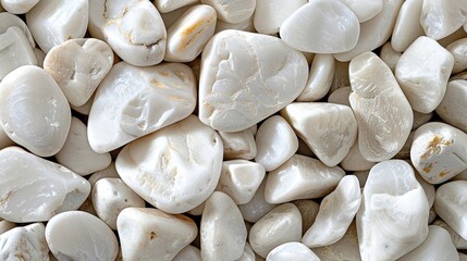 White pebbles for background wall or desktop - obrazy, fototapety, plakaty