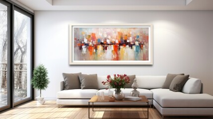 Living room with a large painting