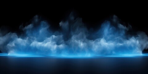 Fototapeta na wymiar Blue and Black Background With Water and Cloudy Smoke Generative AI