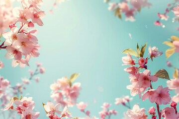 Spring background with empty copy space Generative Ai 