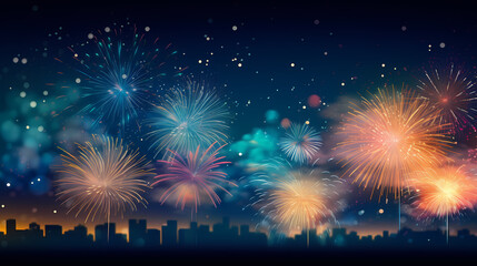 Fireworks background for celebration, holiday celebration concept