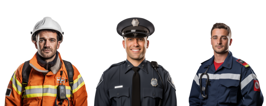 A set of security persons isolated on white, png