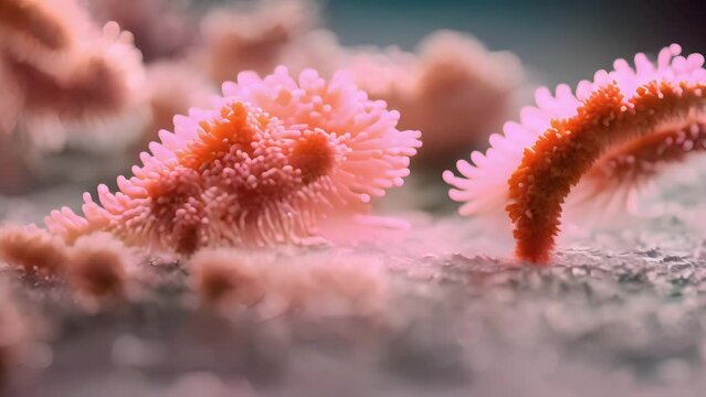 Recreation of microscopical view of bacteria