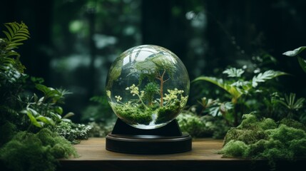 Globe with a serene, tranquil atmosphere