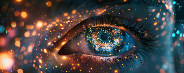 Close up shot of AI analyzing dream symbols and patterns in a hypnotic visualization