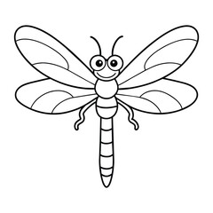 Dragonfly illustration coloring page for kids