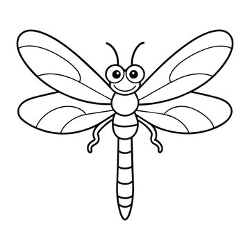 recommend clip art: Dragonfly illustration coloring page for kids