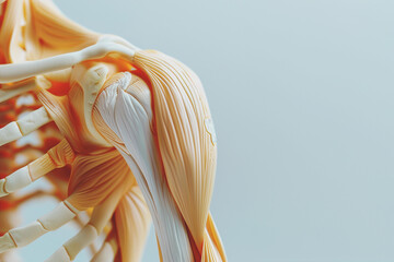 3d render shoulder joint and musclesHuman anatomy muscle shoulder - obrazy, fototapety, plakaty