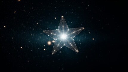 Fototapeta na wymiar A closeup of a twinkling star in the night sky