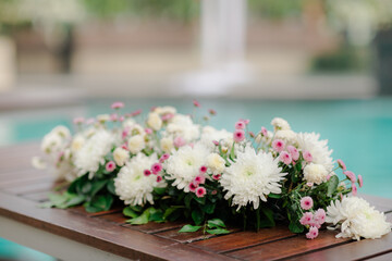 wedding bouquet on the table