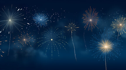 Fototapeta premium Happy New Year, burning fireworks with bokeh light background