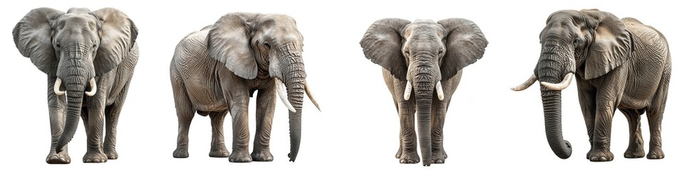 Set of elephant isolated on transparent  background