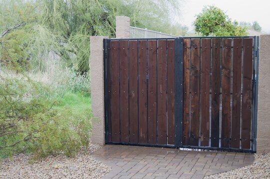 Wooden Gate with Trees