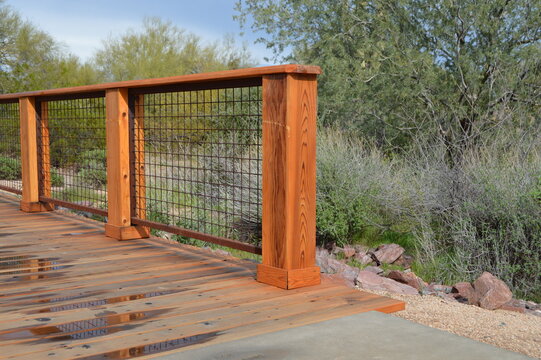 Wooden Bridge with Landscape