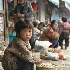 hungry children after war
