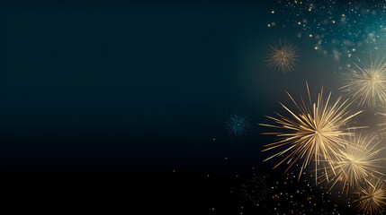 Happy New Year, burning fireworks with bokeh light background