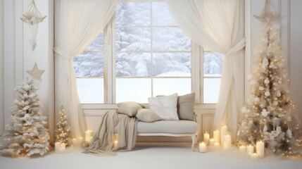 Elegance of the season with this festive scene and room for your designs