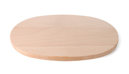 One wooden cutting board on white background