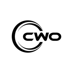 CWO letter logo design with white background in illustrator, cube logo, vector logo, modern alphabet font overlap style. calligraphy designs for logo, Poster, Invitation, etc.