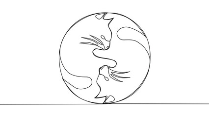 Self-drawing Yin Yang cats are a symbol of harmony and balance.