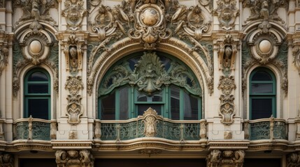 Fototapeta na wymiar Ornate details on a classic theater facade