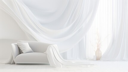 Soft and serene white abstract design