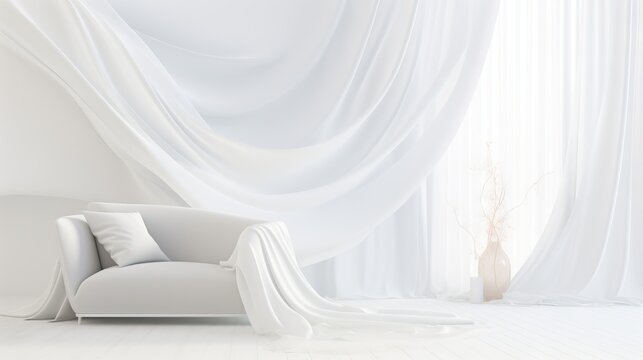 Soft and serene white abstract design