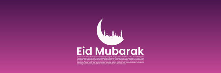 islamic eid mubarak ramadan wallpaper vector design illustration good for web banner, ads banner, booklet, wallpaper, background template, and advertising