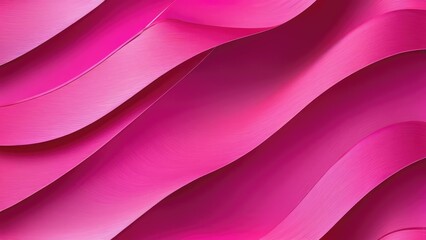 Elegant abstract striped pattern with a wavy 3D effect, pink tones dominate the palette ranging from soft pastel to vibrant fuchsia, positioned on a seamless pink background exhibiting varied shades