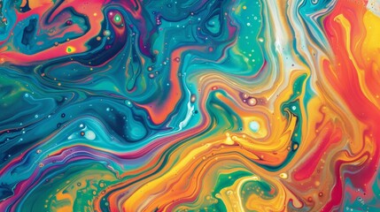 Obraz premium Vibrant Liquid Swirl Patterns with Luminous Colors and Abstract Design Elements