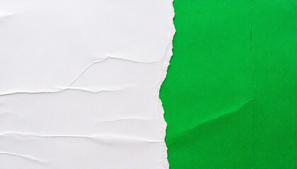 white and green torn paper , background, crumpled paper texture. abstract background, high quality, wallpaper