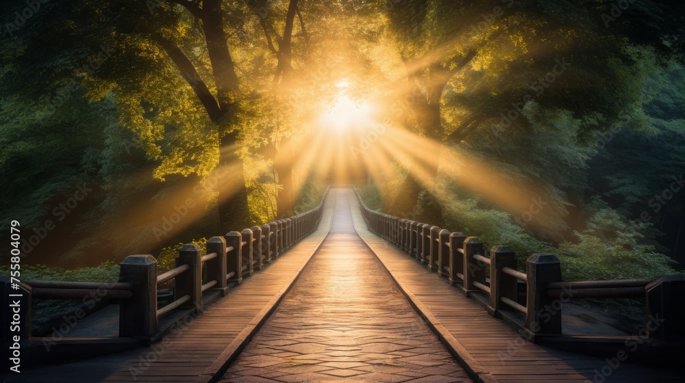 Poster a success path with a bridge to brighter days