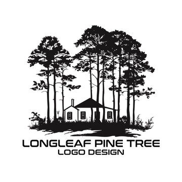 Longleaf Pine Tree Vector Logo Design