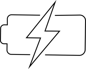 Battery, charging, low, warning and recycling sign. icon Line vector Isolated on white background