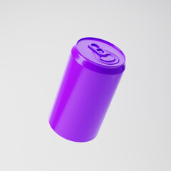 Soda can icon isolated over white background. 3D rendering.
