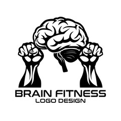 Fototapeta premium Brain Fitness Vector Logo Design