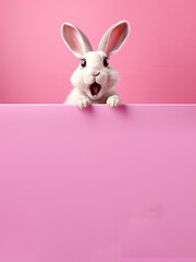 Obraz premium Cute Bunny with Space for Copy