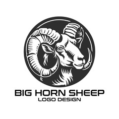 Big Horn Sheep Vector Logo Design
