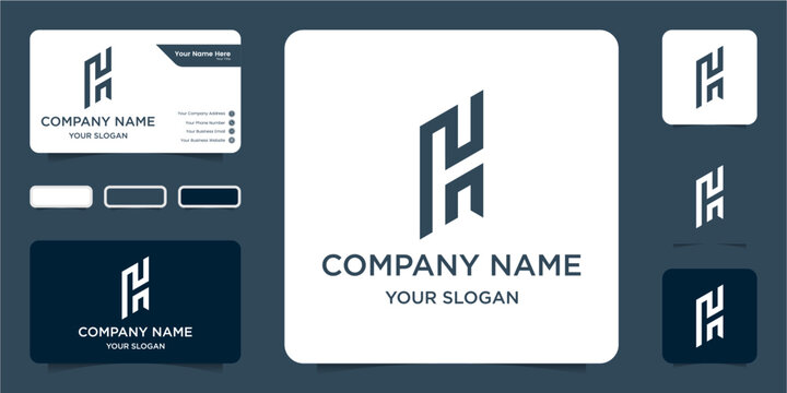 letter H building logo design