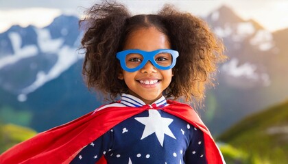 Cute girl in superhero costume