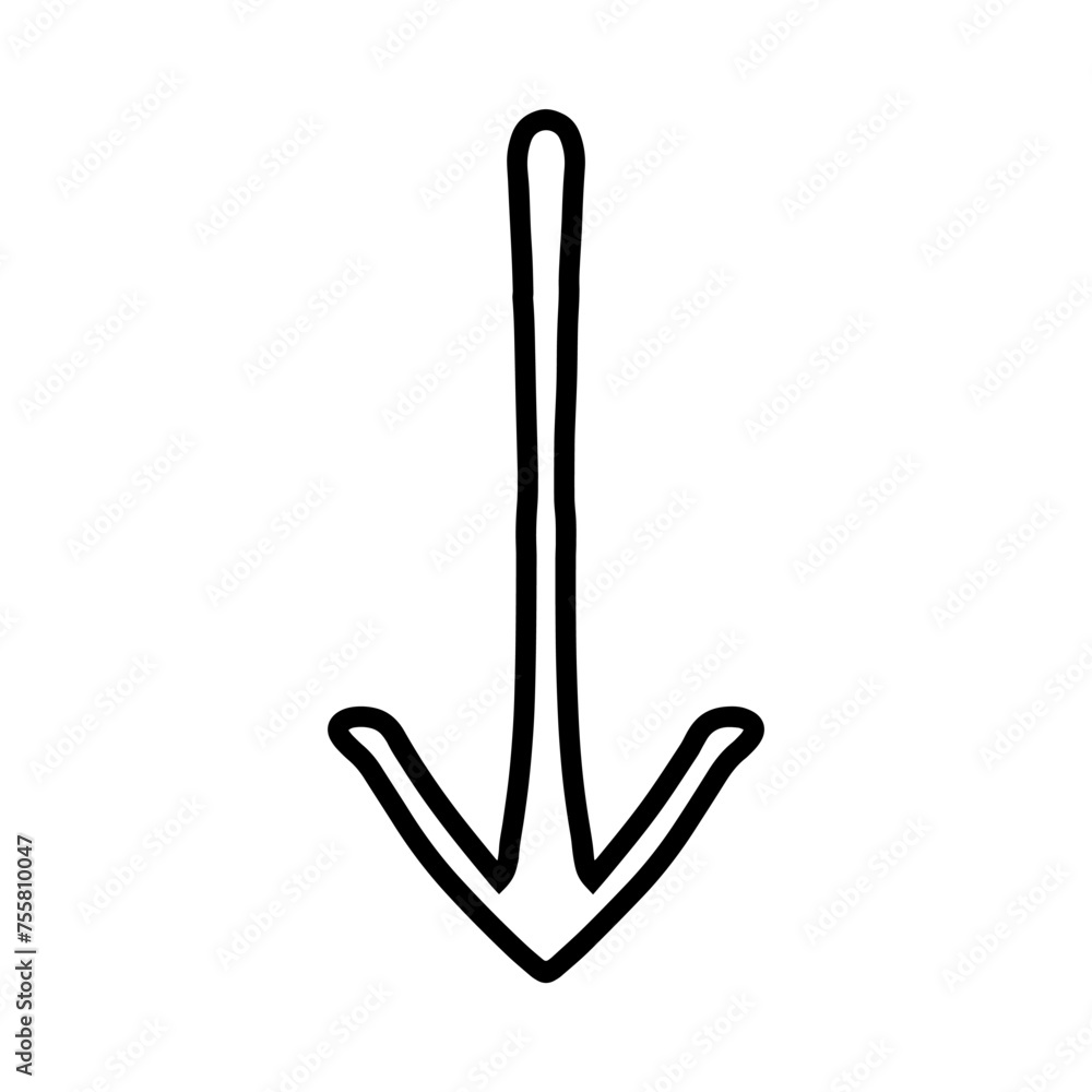 Poster down arrow icon vector. scroll down icon sign symbol vector. move down vector icon illustration isol