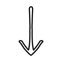 Down arrow icon vector. Scroll down icon sign symbol vector. Move down vector icon illustration isolated on white background