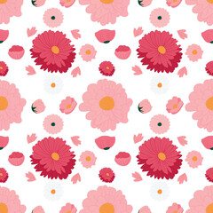 Seamless background baby floral pattern. Children's room wallpaper or trendy boho style print.
