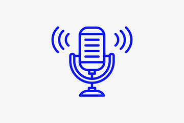 microphone illustration in line style design. Vector illustration.	