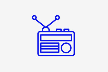 radio illustration in line style design. Vector illustration.	
