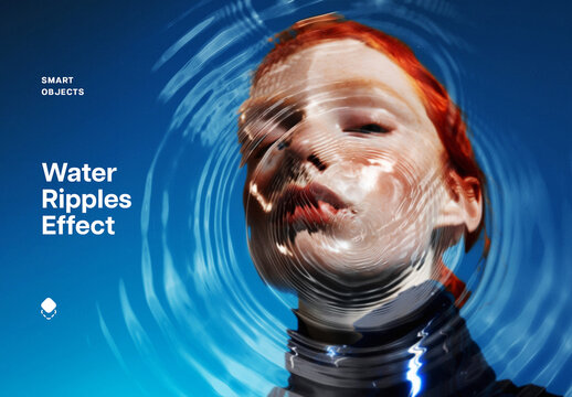 Water Surface Circle Photo Effect Mockup With Generative AI Preview