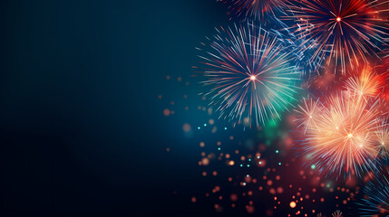 Fototapeta premium Fireworks background for celebration, holiday celebration concept