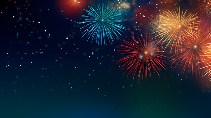 Naklejka premium Fireworks background for celebration, holiday celebration concept