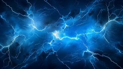 Blue lightning on dark background