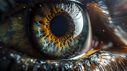 Hyperrealistic Marine Life Eye Iris in Close-Up